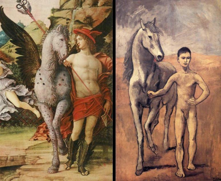 Mantegna, Parnassus 1497 & Picasso, Boy Leading a Horse 1906